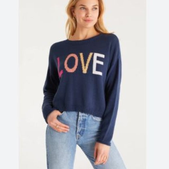 Z Supply Navy Love Sweater - Picture 1 of 1